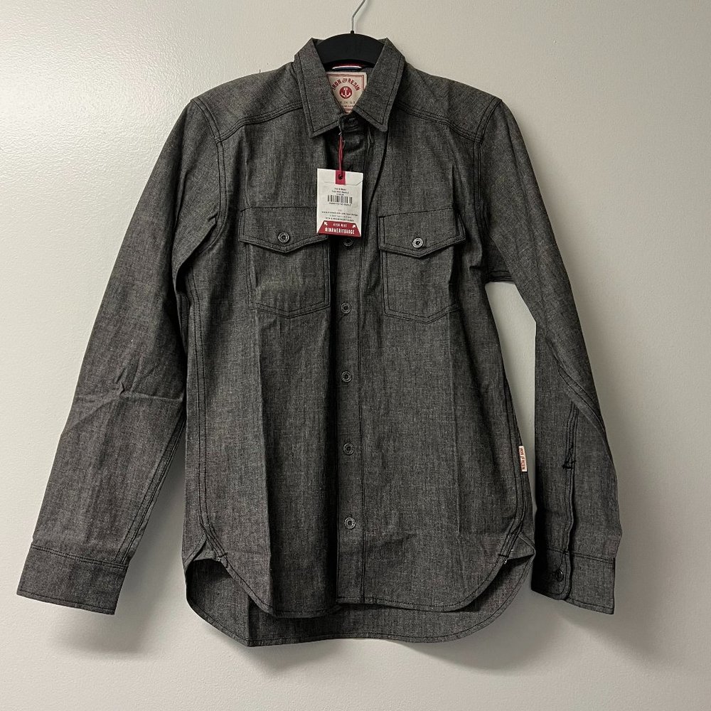 Iron & Resin Men's Cojo Black Denim Long‎ Sleeve Button Shirt Black NWT